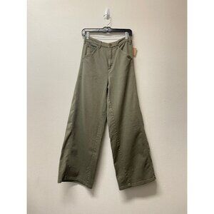Wide Leg Pant w/ Elastic Back- Moss Green- Size XS